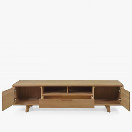 Tömör tölgyfa nappali szekrénysor, bianco színű  - 6