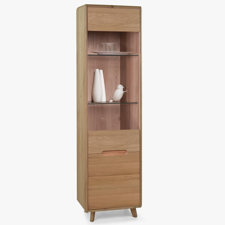 Tömör tölgyfa nappali szekrénysor, bianco színű  - 8