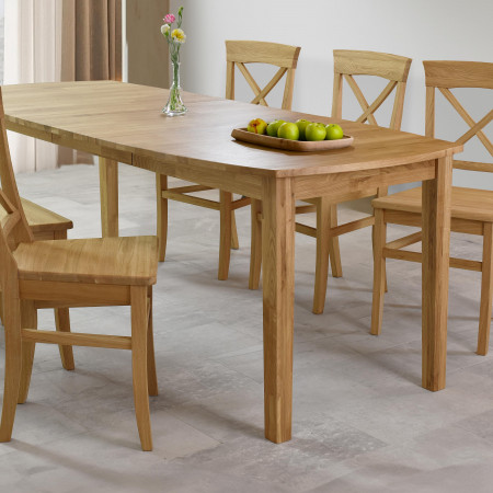 Fa tölgy kihúzható asztal 160 - 210 cm, matt lakk  - 4