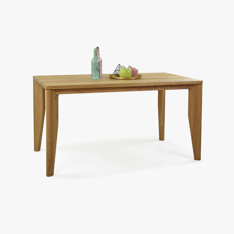 Tömör tölgyfából készült étkezőgarnitúra, 4 székből és egy asztalból  - 9