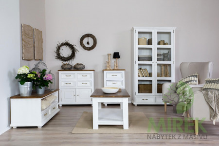 Kétszárnyú Provence vitrin - fa  - 10