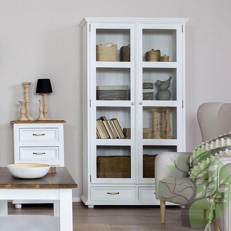 Kétszárnyú Provence vitrin - fa  - 2