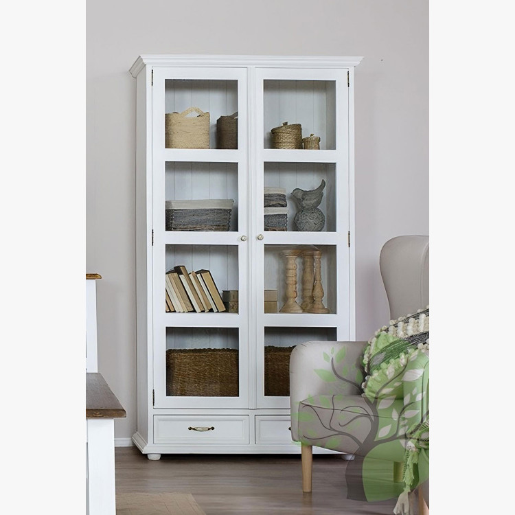 Kétszárnyú Provence vitrin - fa  - 1