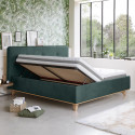 Kárpitozott ágy ágyneműtartóval zöld, 180 x 200 cm  - 5