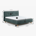 Kárpitozott ágy ágyneműtartóval zöld, 180 x 200 cm  - 6