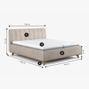 Kárpitozott ágy ágyneműtartóval bézs, 180 x 200 cm  - 8