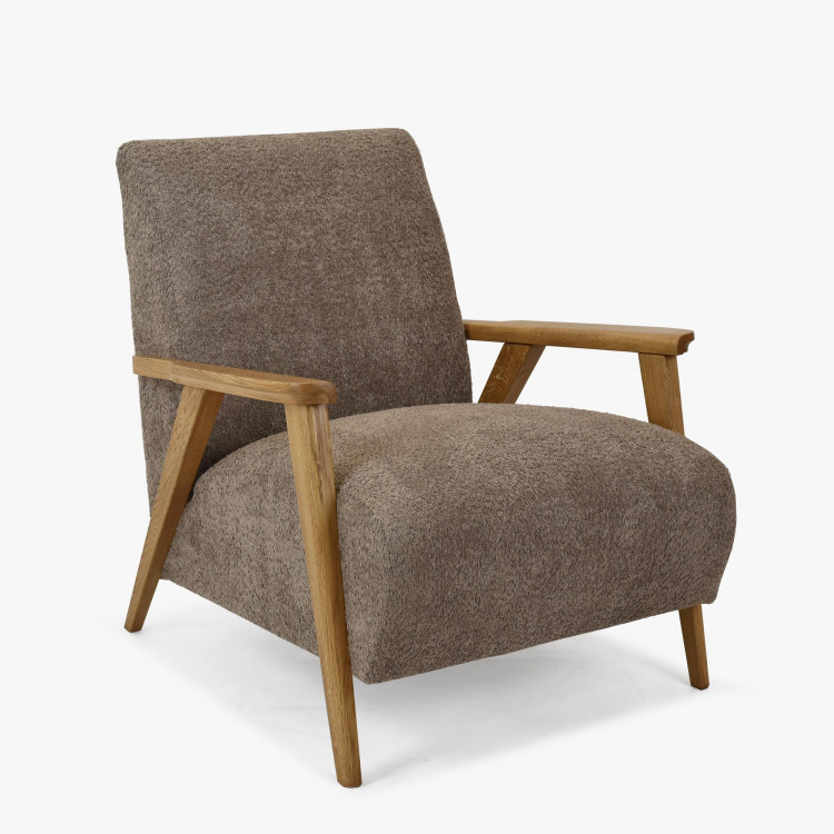 Foteles fa karfákkal, barna-szürkés színű  - 0