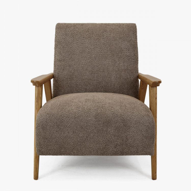 Foteles fa karfákkal, barna-szürkés színű  - 1