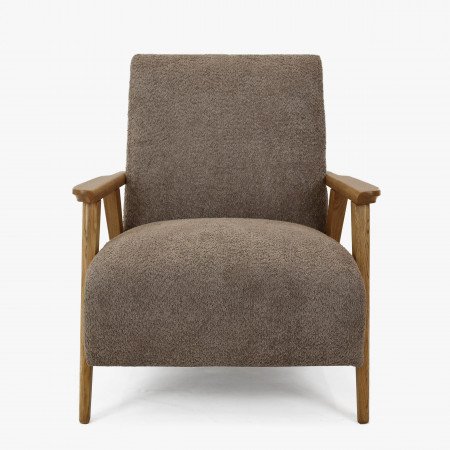 Foteles fa karfákkal, barna-szürkés színű  - 1