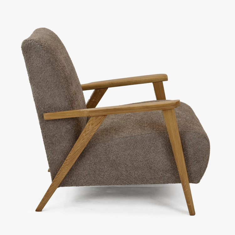 Foteles fa karfákkal, barna-szürkés színű  - 2