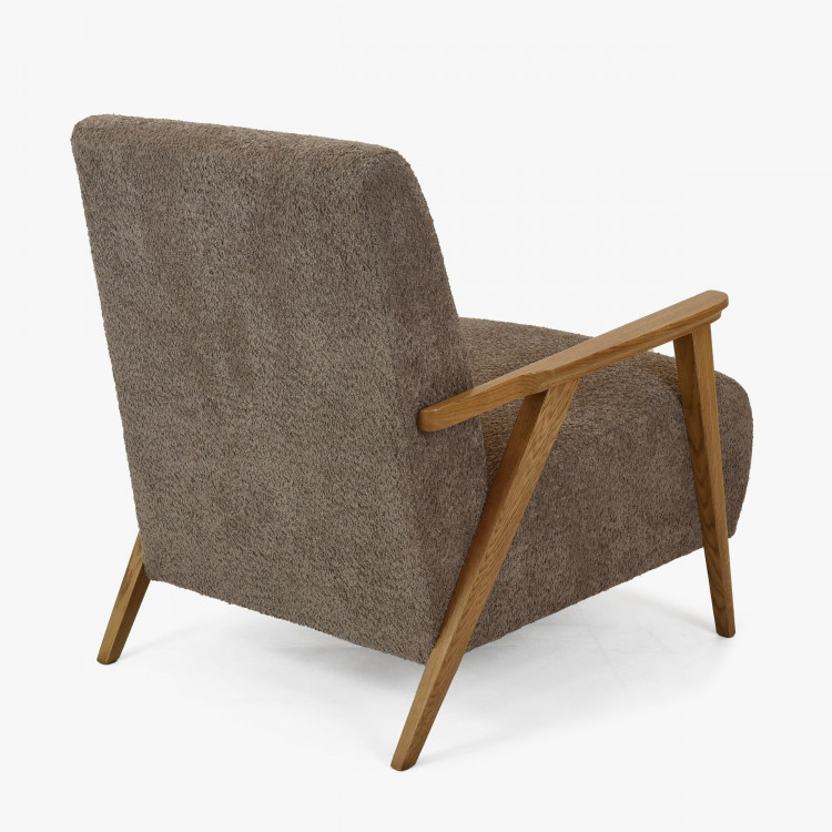 Foteles fa karfákkal, barna-szürkés színű  - 3