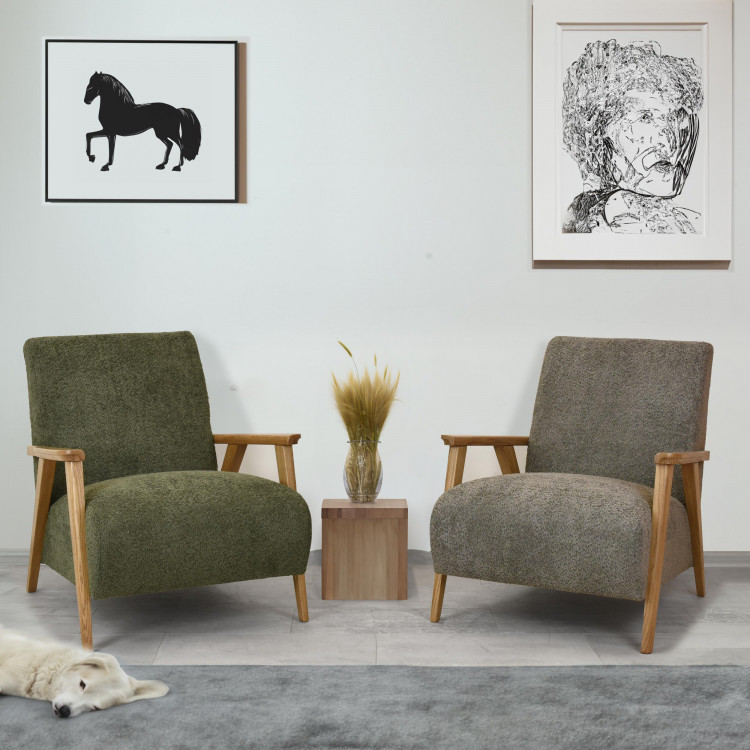 Foteles fa karfákkal, barna-szürkés színű  - 6