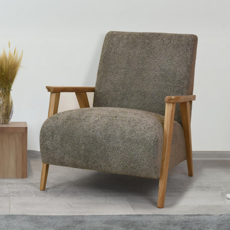 Foteles fa karfákkal, barna-szürkés színű  - 7