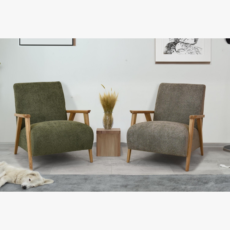 Foteles fa karfákkal, barna-szürkés színű  - 8