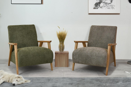 Foteles fa karfákkal, barna-szürkés színű  - 8