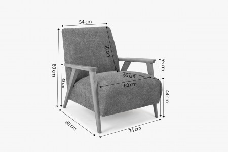 Fából készült kartámaszos fotel zöld színben  - 8