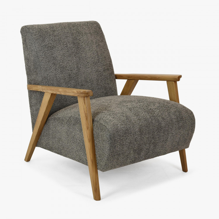 Fa karfás fotel, grafit színű  - 0