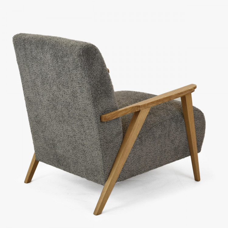 Fa karfás fotel, grafit színű  - 3