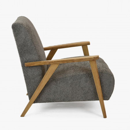 Fa karfás fotel, grafit színű  - 4