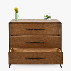 3 fiókos komód, dió színű, Lisabon  - 5