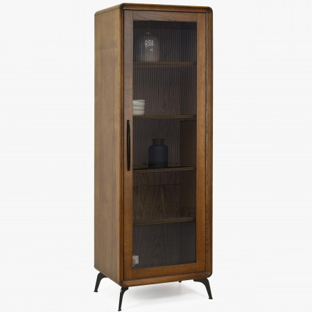 Egyszárnyú vitrines szekrény Lisabon dió színben  - 0