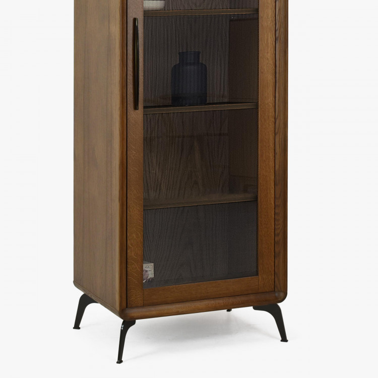 Egyszárnyú vitrines szekrény Lisabon dió színben  - 2