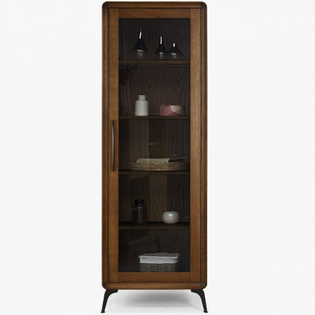 Egyszárnyú vitrines szekrény Lisabon dió színben  - 3