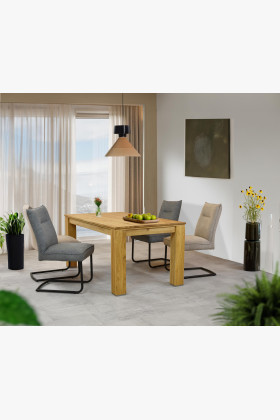 Szék fém lábakkal, szürke színű szövet  - 0 2