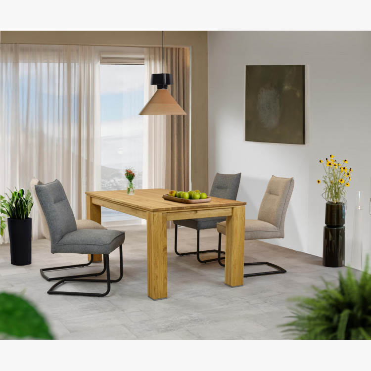 Szék fém lábakkal, szürke színű szövet  - 1