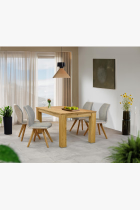 Szék szürke szövettel, fa lábakkal  - 0 2