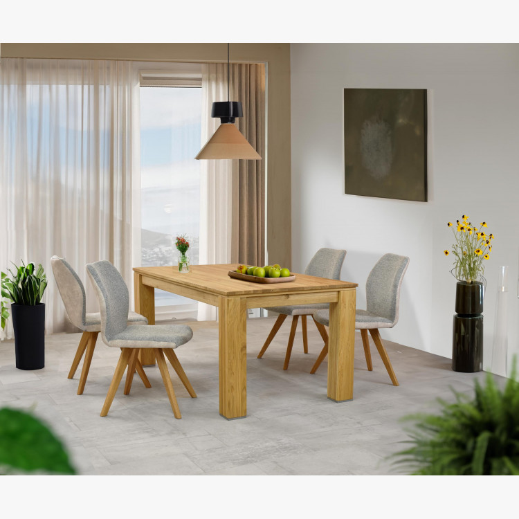 Szék szürke szövettel, fa lábakkal  - 1