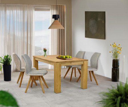 Szék szürke szövettel, fa lábakkal  - 1