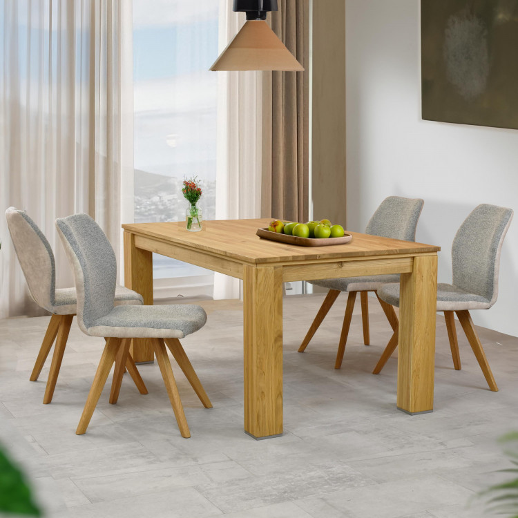 Szék szürke szövettel, fa lábakkal  - 3