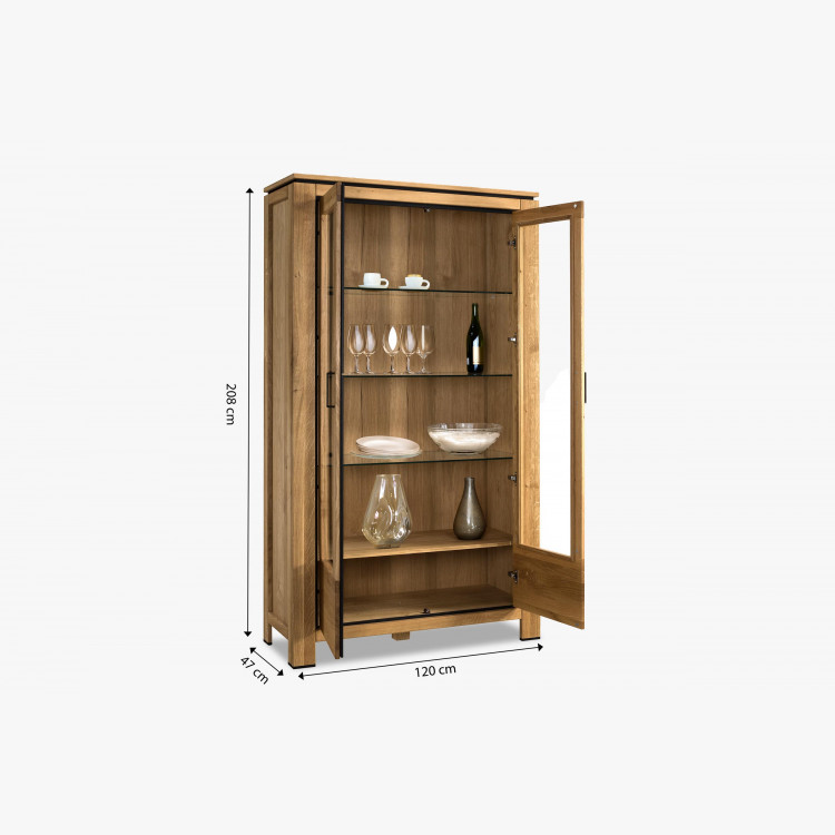 Fából készült, két üvegajtós vitrin  - 9