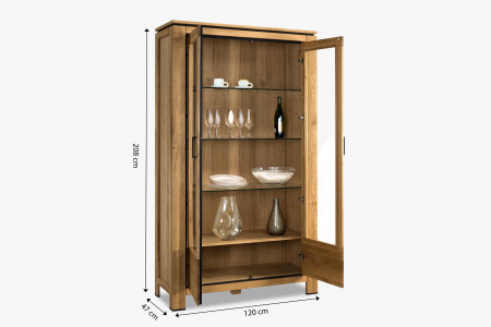 Fából készült, két üvegajtós vitrin  - 9