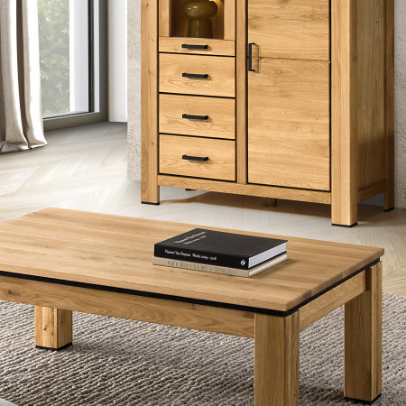 Tölgyfa dohányzóasztal 120 x 70 cm  - 7