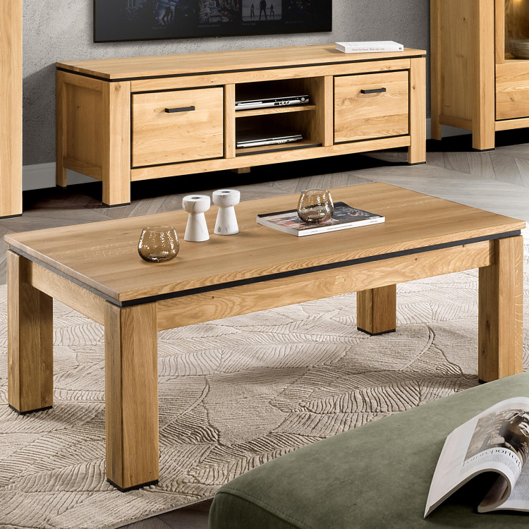 Tölgyfa dohányzóasztal 120 x 70 cm  - 8