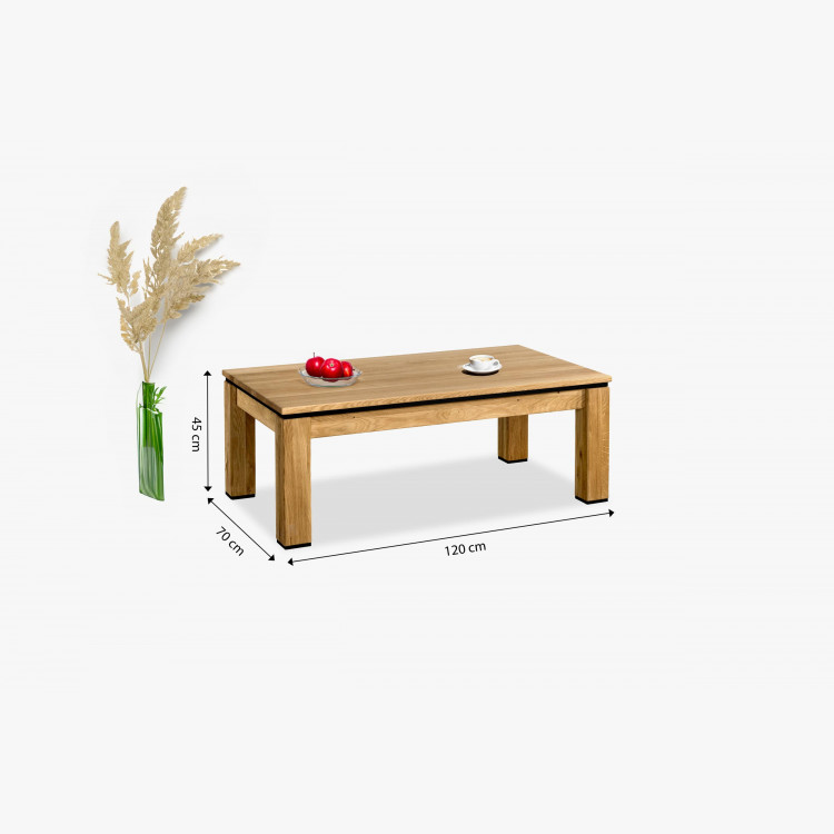 Tölgyfa dohányzóasztal 120 x 70 cm  - 9