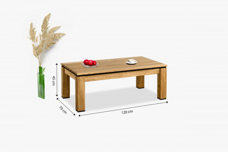 Tölgyfa dohányzóasztal 120 x 70 cm  - 9