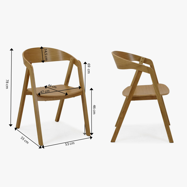 Stackelhető tölgyfa szék - teljesen fából készült  - 7