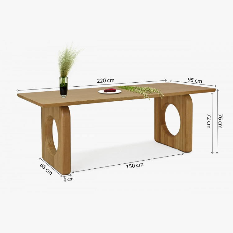 Design étkezőasztal tölgyfa 220 x 95 cm  - 12