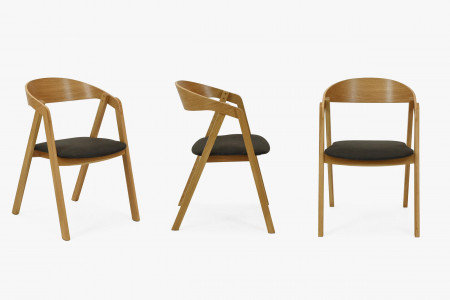 Stackelhető tölgyfa szék - sötét ülőke  - 4