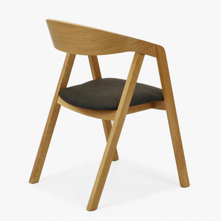 Stackelhető tölgyfa szék - sötét ülőke  - 5