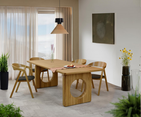 Stackelhető tölgyfa szék - sötét ülőke  - 8