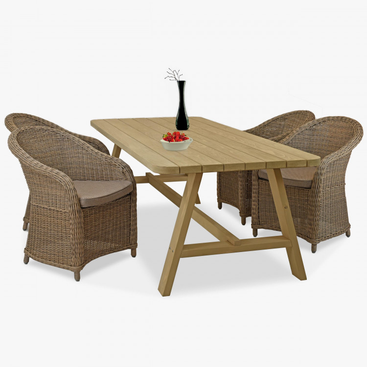 Lucfenyő kerti asztal 200 x 100 cm  - 7