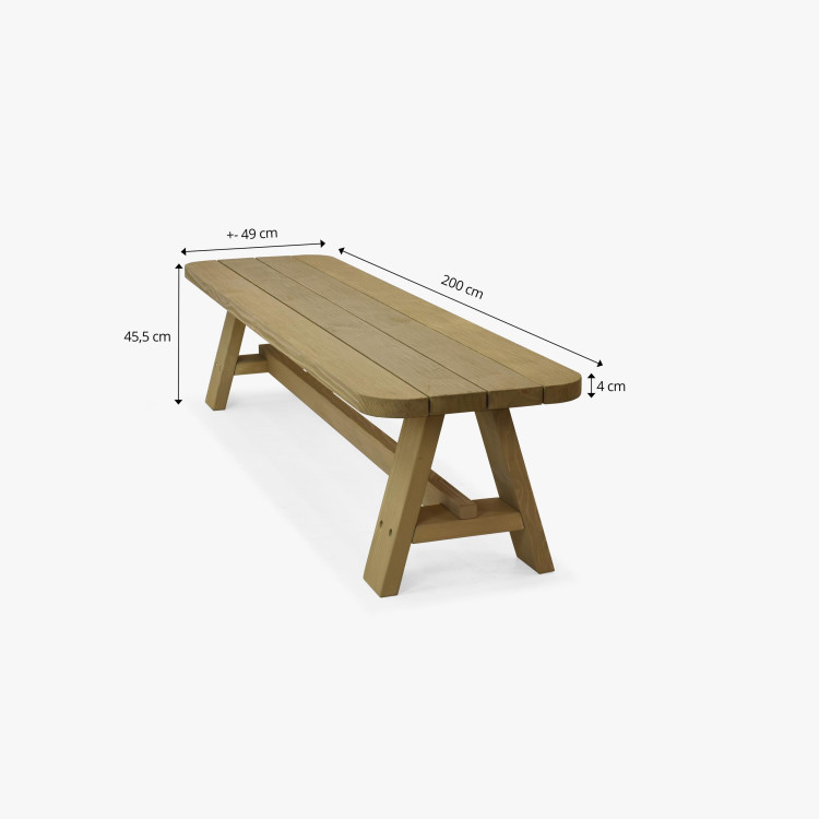 Kerti pad lucfenyőből 200 cm, Matus  - 6