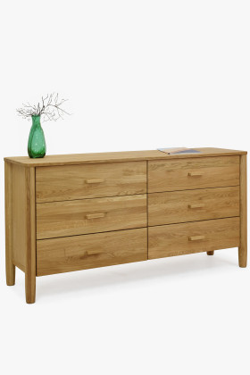 Tömör tölgyfa fiókos komód  - 0 2