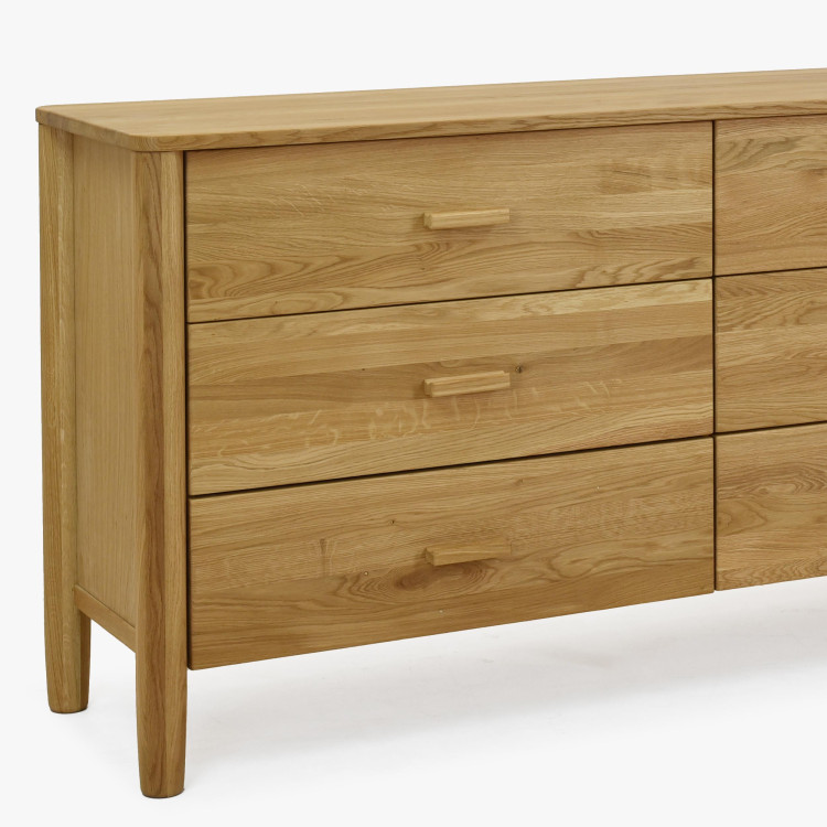 Tömör tölgyfa fiókos komód  - 2