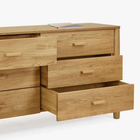 Tömör tölgyfa fiókos komód  - 3