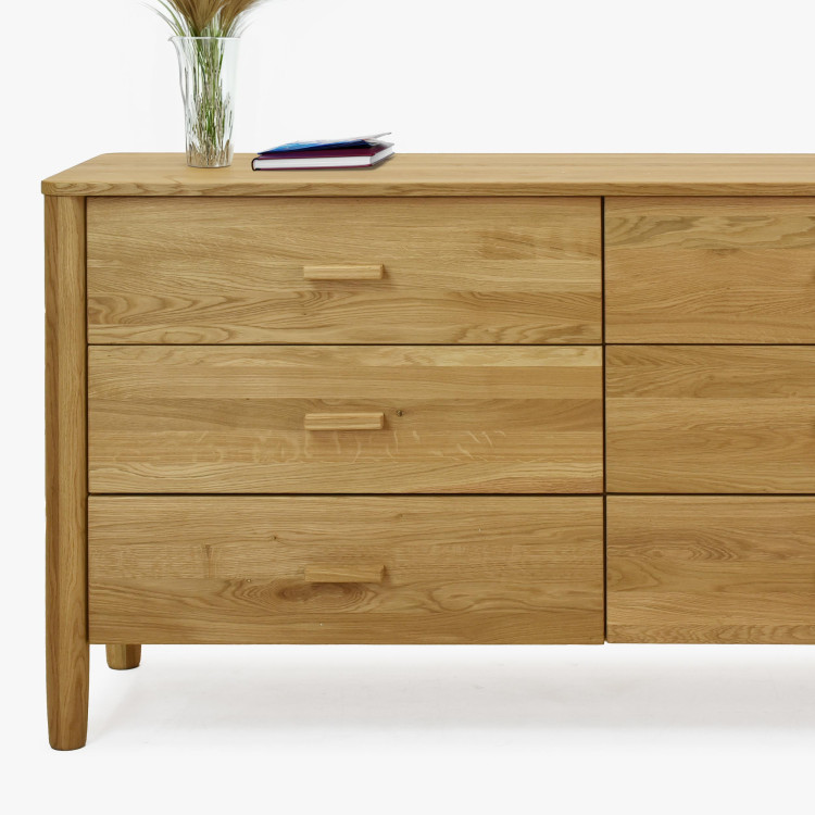 Tömör tölgyfa fiókos komód  - 4